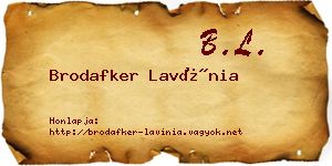Brodafker Lavínia névjegykártya